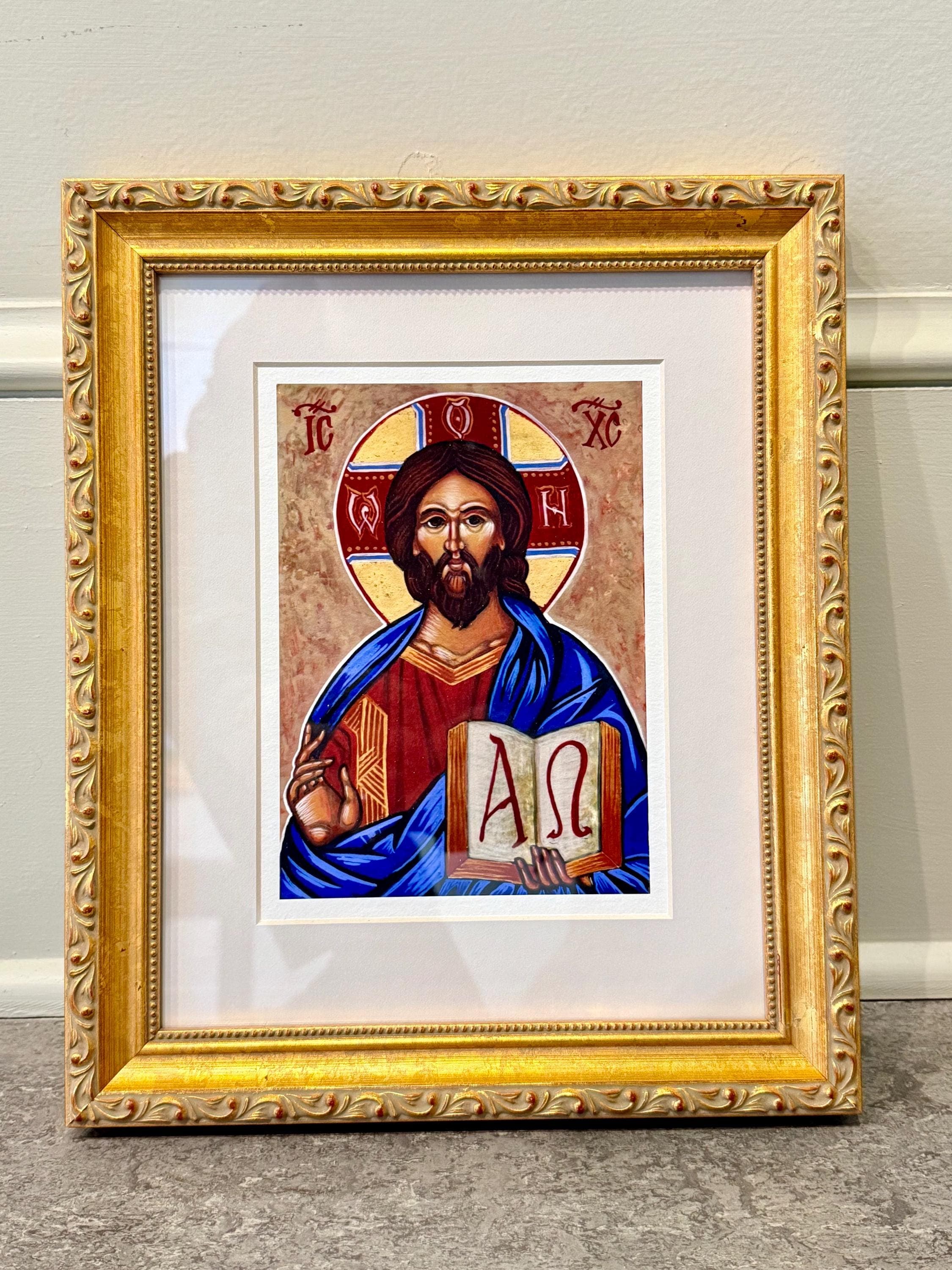 Christ Pantocrator Professionally Framed Artist Signed Limited Edition Original Print