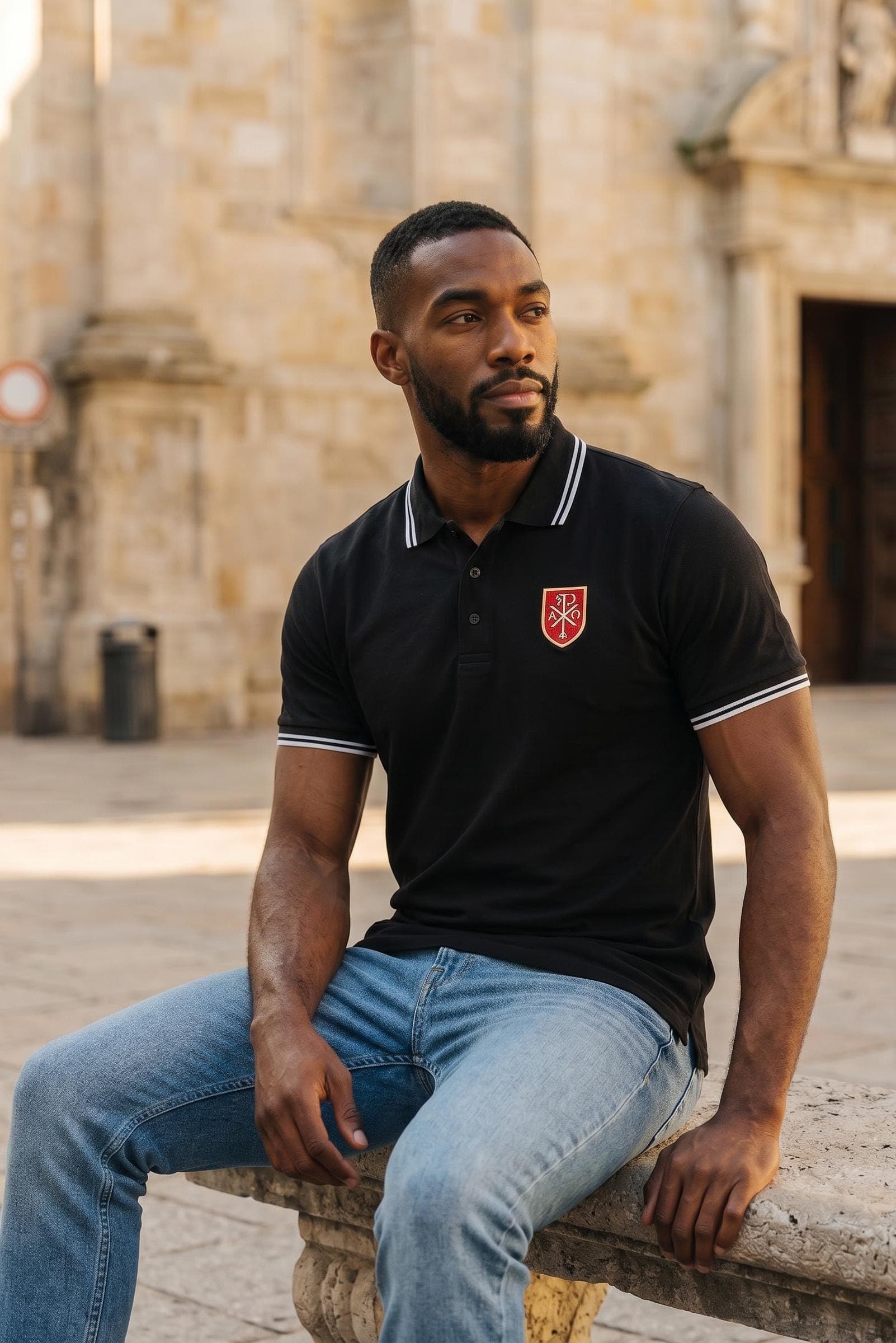 Chi Rho Symbol Christian Embroidered Polo